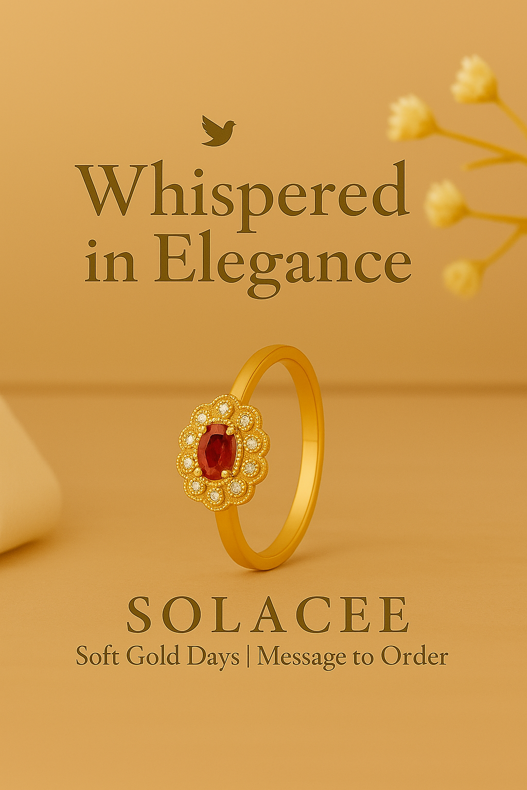 Vintage Garnet Bloom Ring