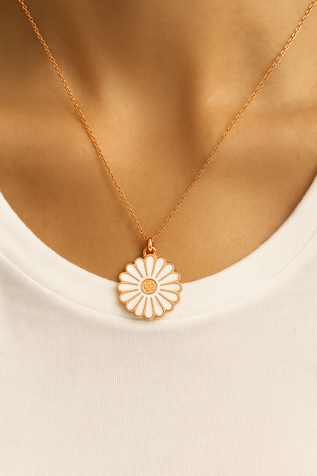 Enamel Daisy Blossom Pendant