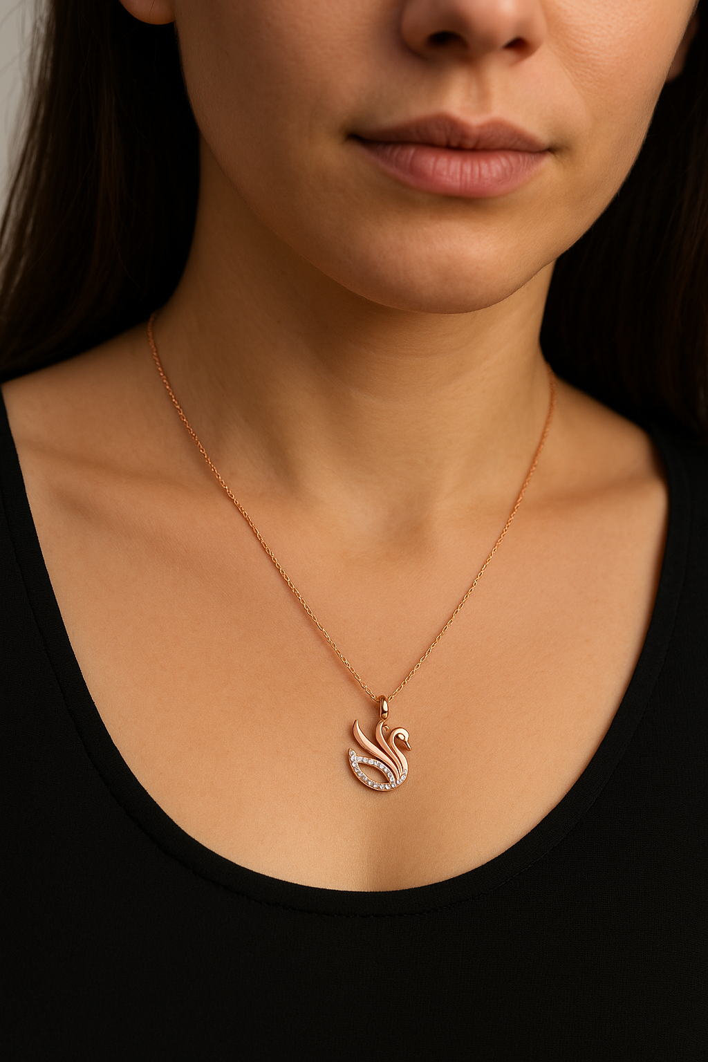 Elegant Swan Crystal Necklace