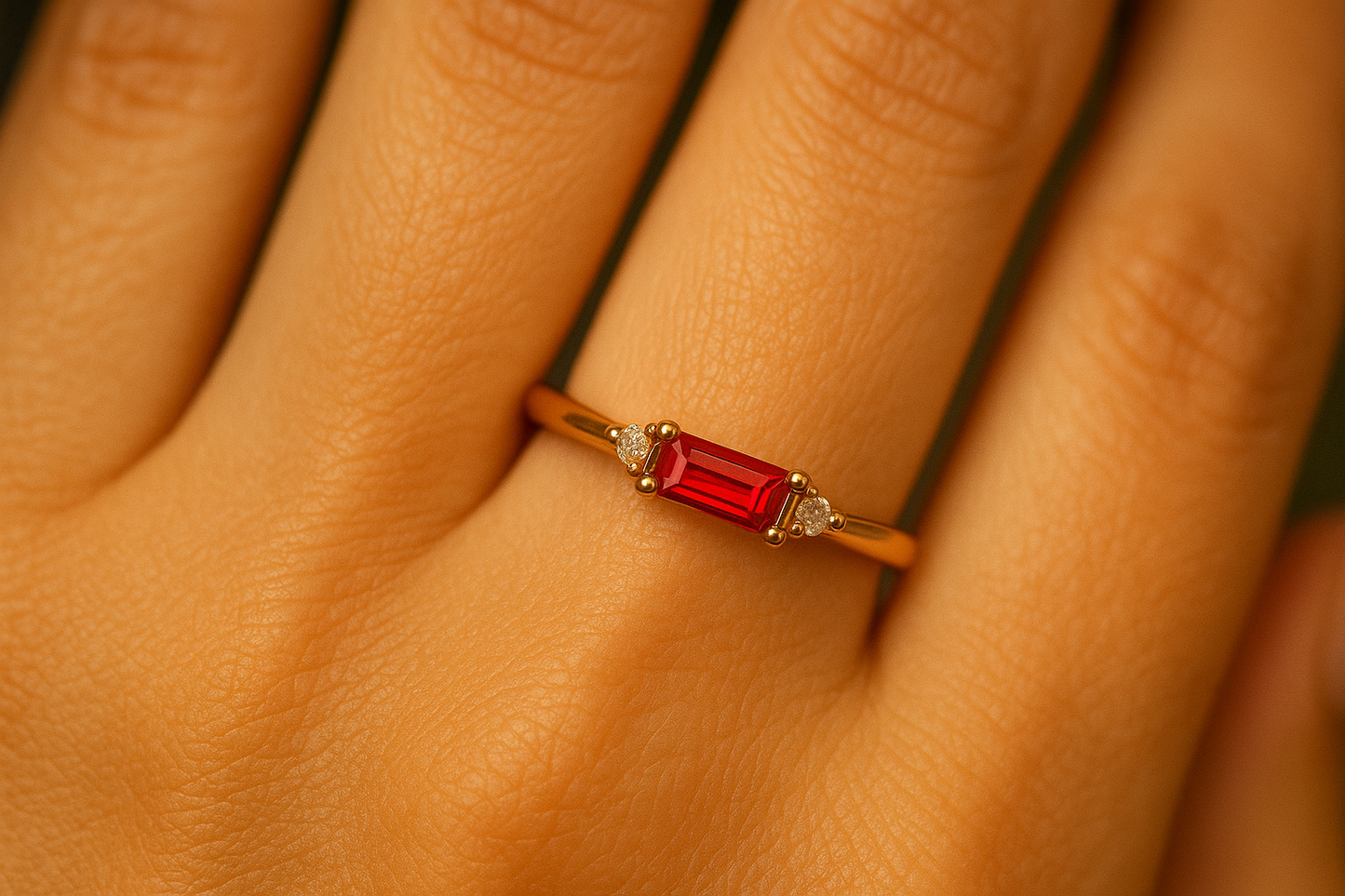 Golden Cross Diamond Ring