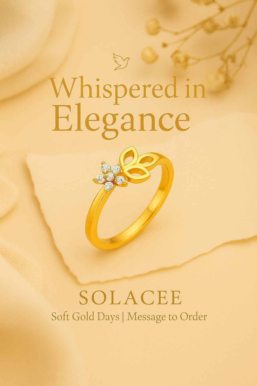 Golden Leaf Adjustable Ring