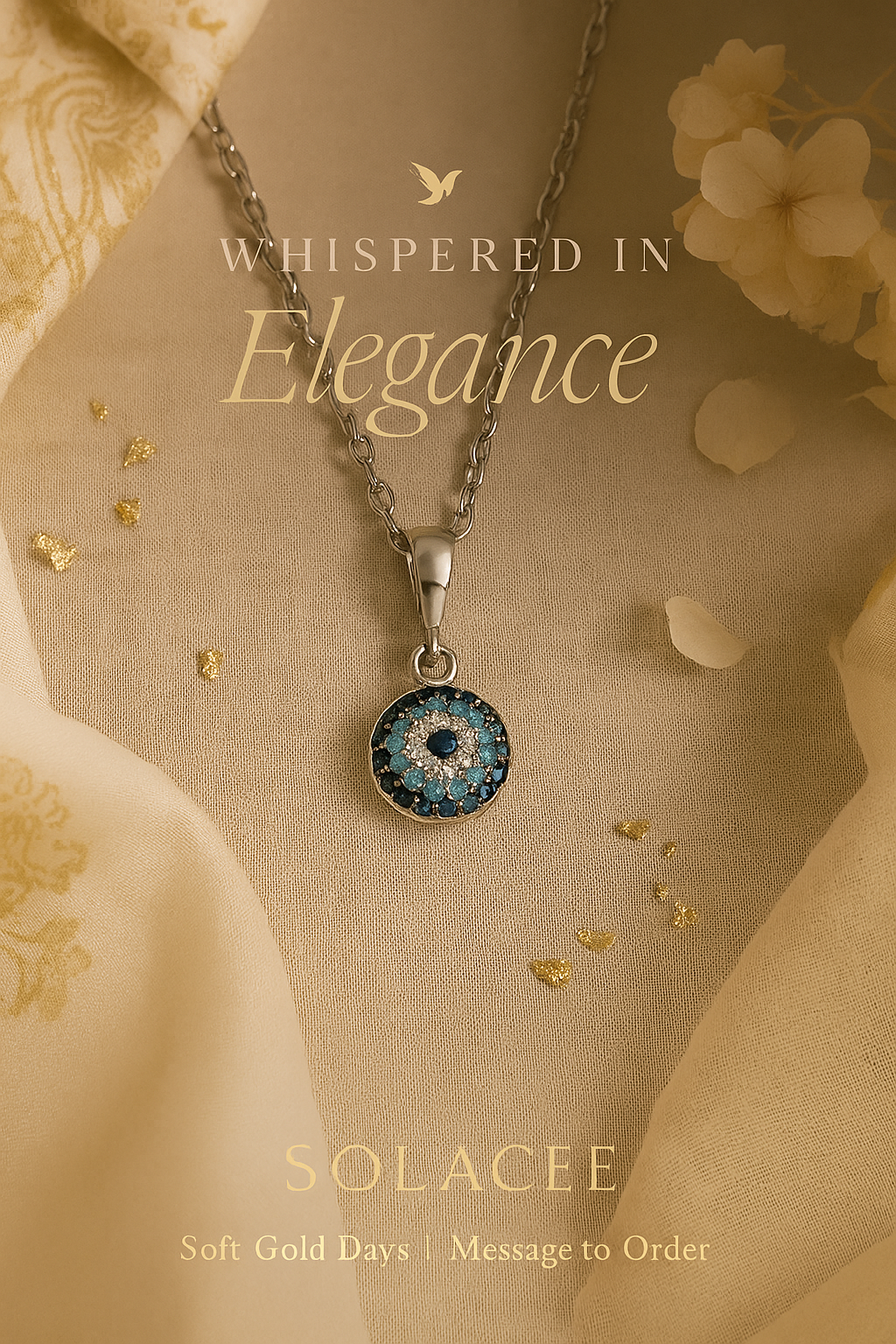 Blue Mosaic Evil Eye Pendant