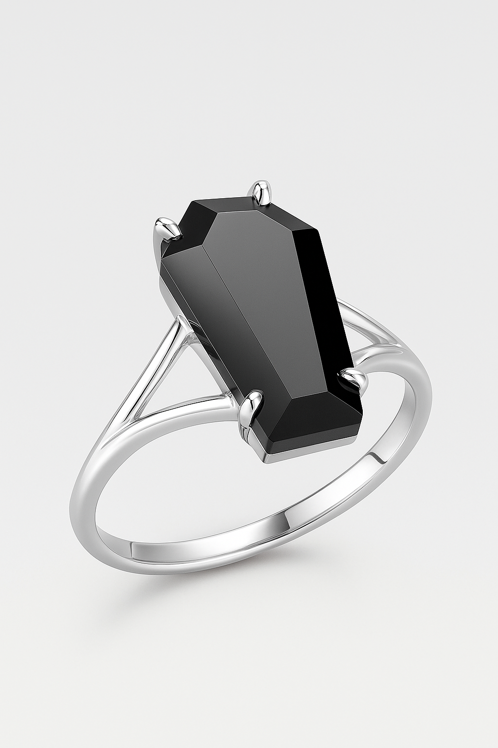 Black Coffin Gem Ring