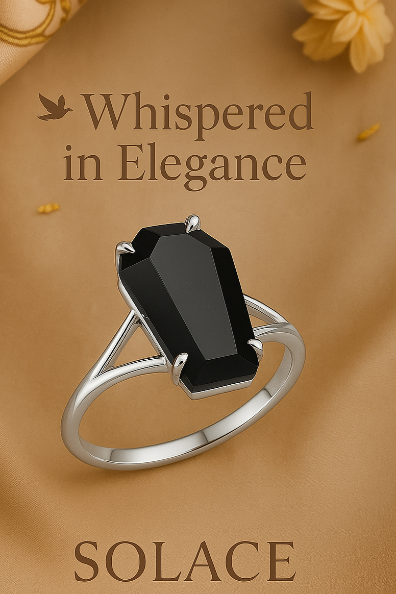 Black Coffin Gem Ring