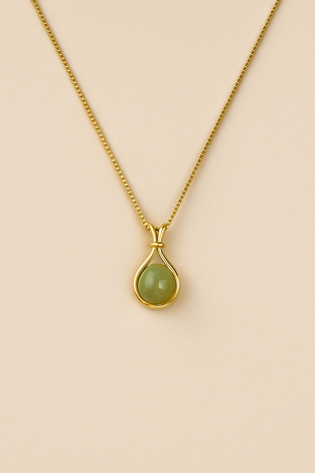 Jade Drop in Gold Frame