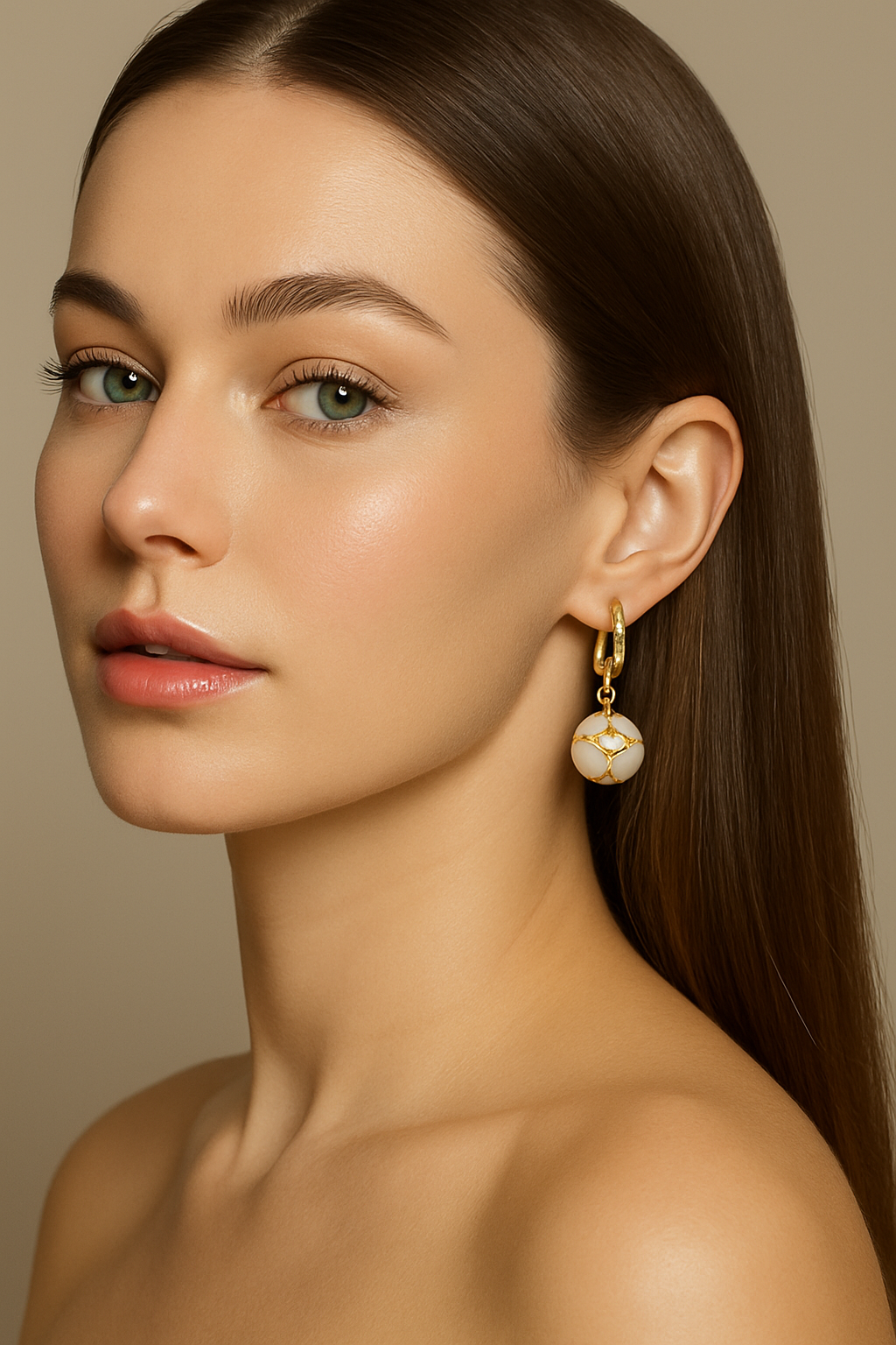 Pearl & Diamond Sphere Drop Earrings