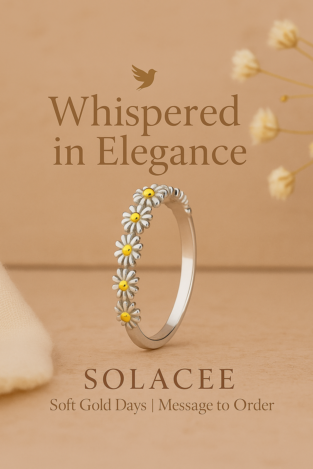Silver Daisy Flower Ring