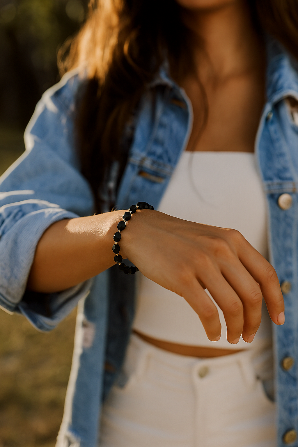 Midnight Gem Facet Bracelet