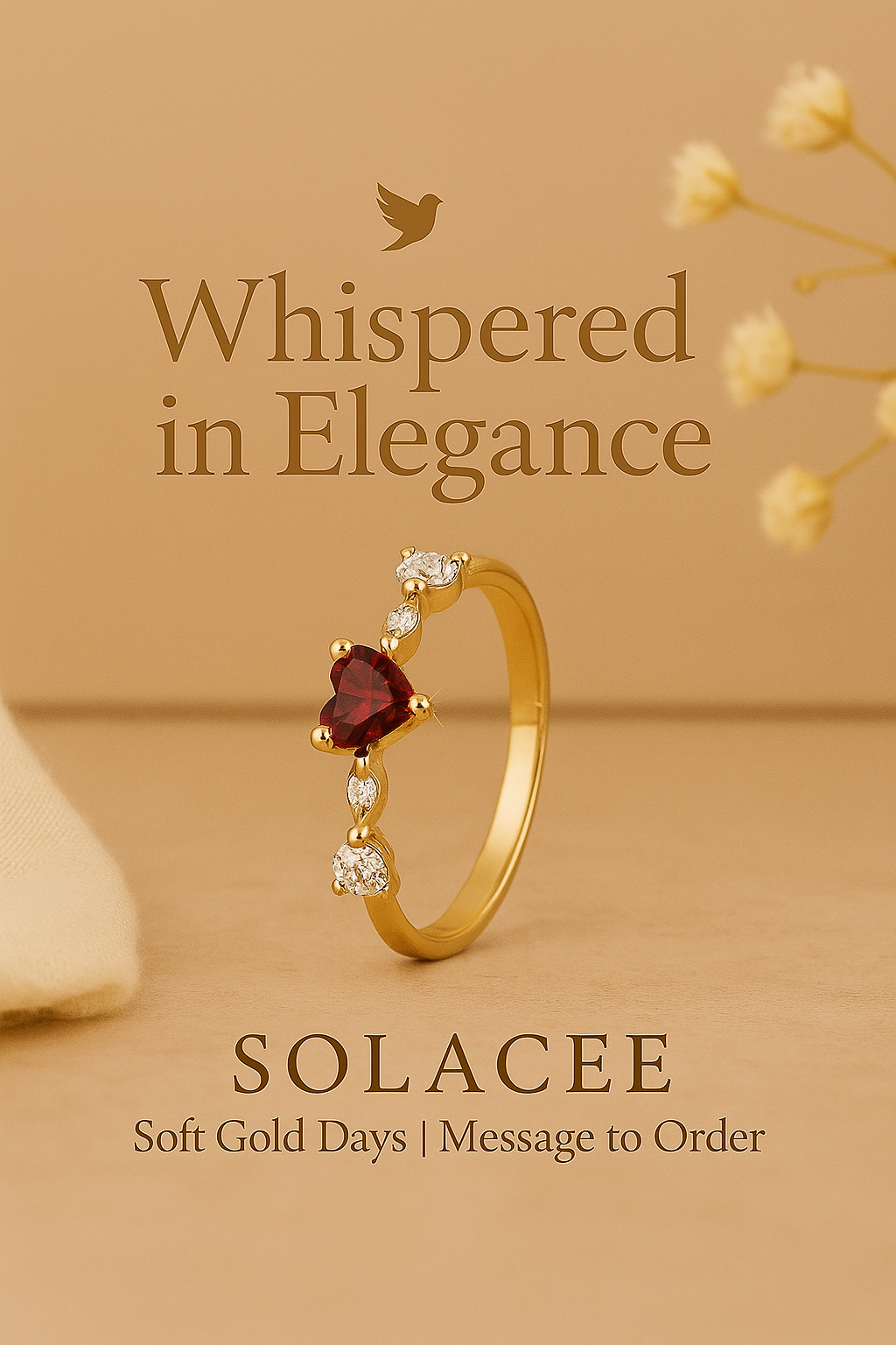 Heart-Shaped Garnet Ring