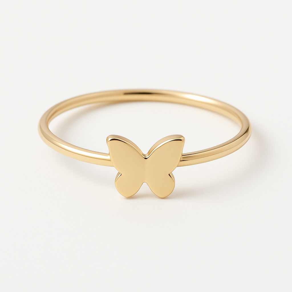 Butterfly Charm Gold Ring