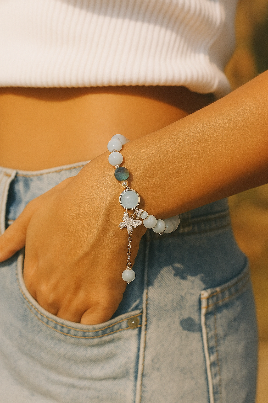 Frosted Moonlight Charm Bracelet