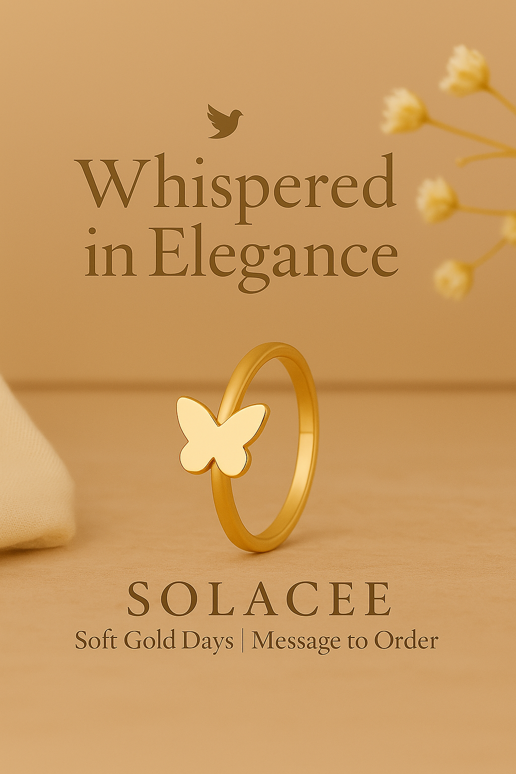 Butterfly Charm Gold Ring