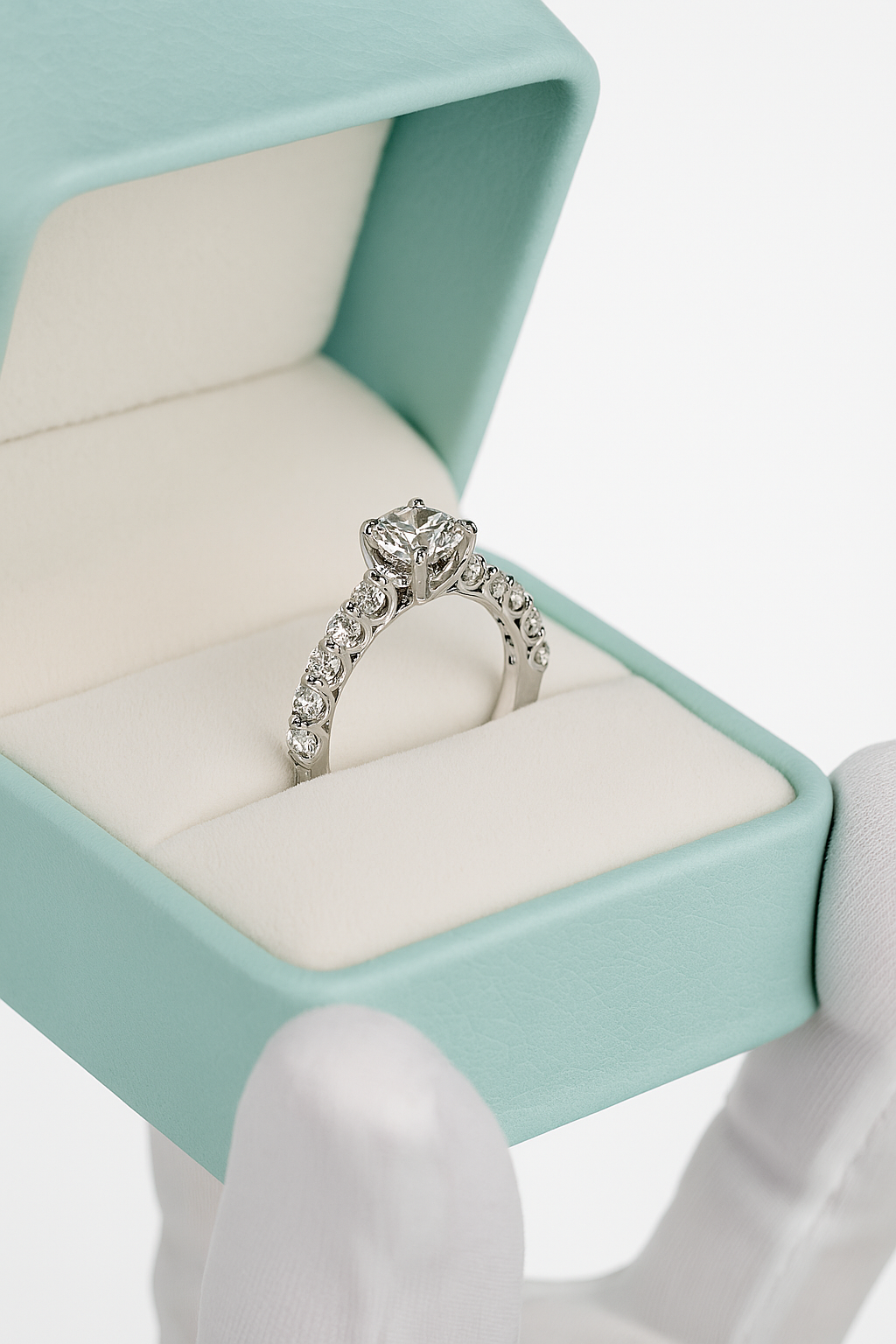 2.21ctw Natural Diamond Engagement Ring | 14K White Gold