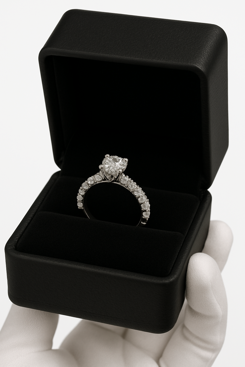2.21ctw Natural Diamond Engagement Ring | 14K White Gold