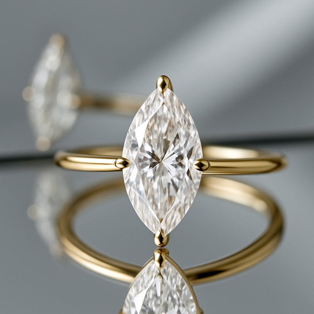 2 Carat Marquise Lab-Grown Diamond Solitaire Engagement Ring ā 14KT Gold