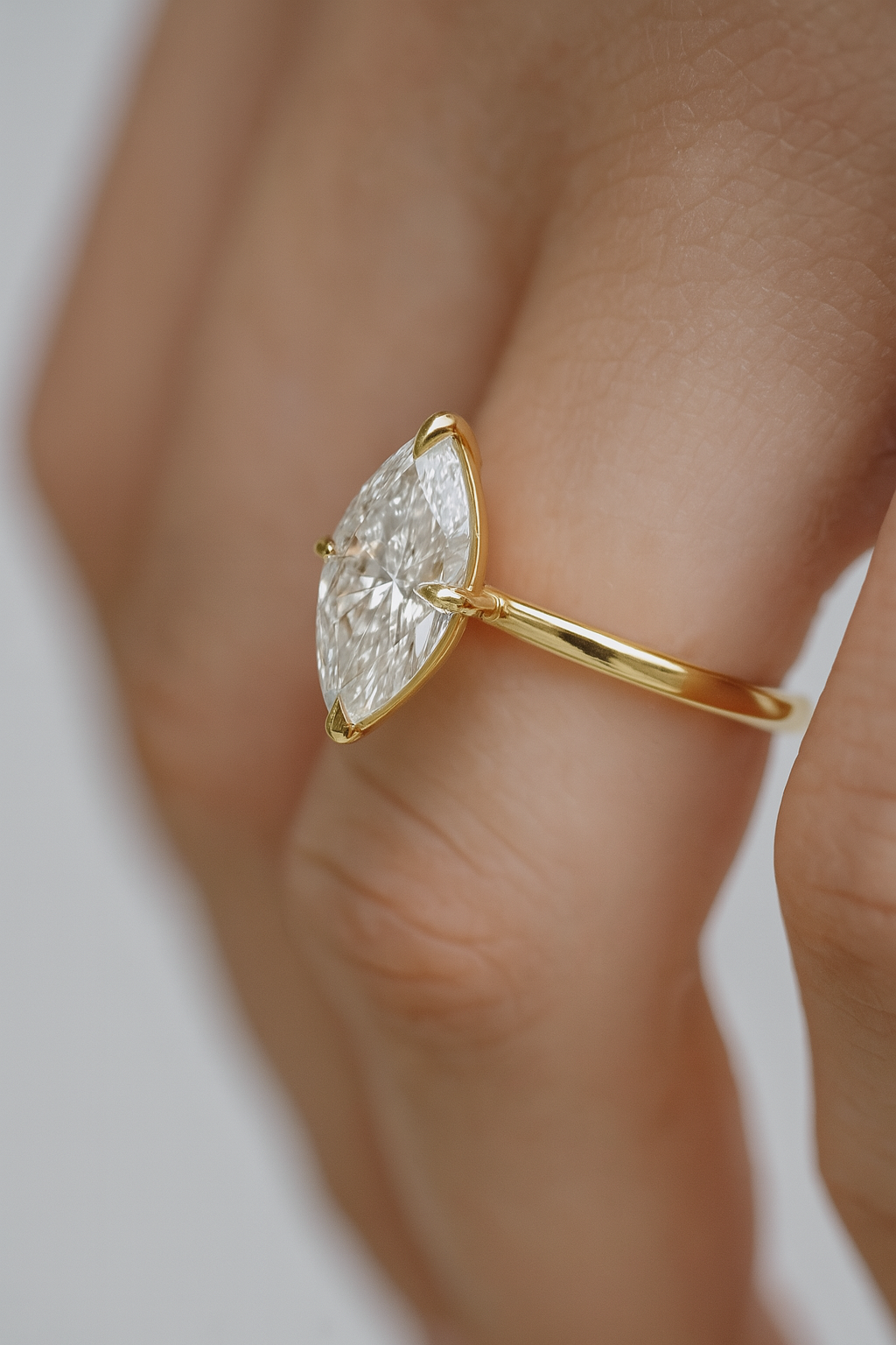 2 Carat Marquise Lab-Grown Diamond Solitaire Engagement Ring ā 14KT Gold