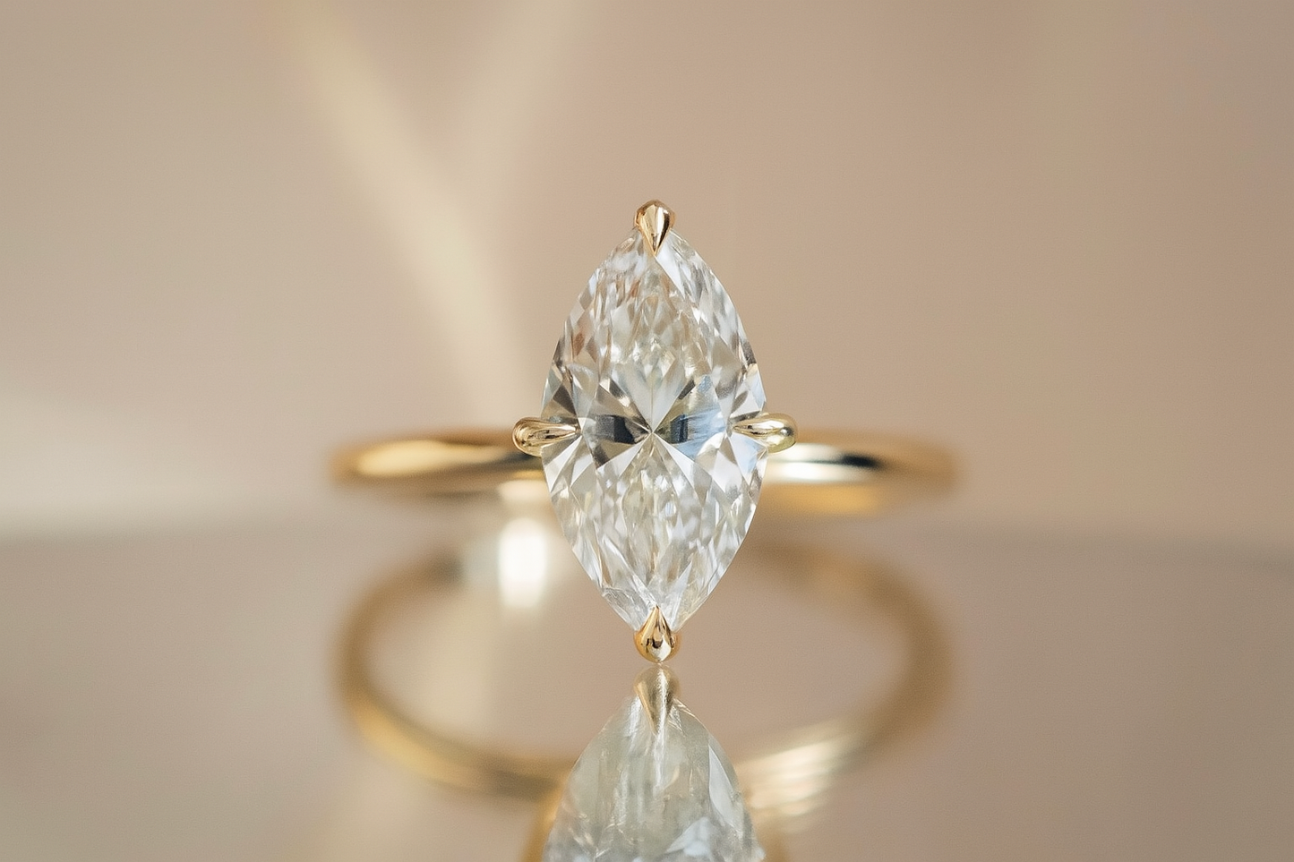 2 Carat Marquise Lab-Grown Diamond Solitaire Engagement Ring ā 14KT Gold