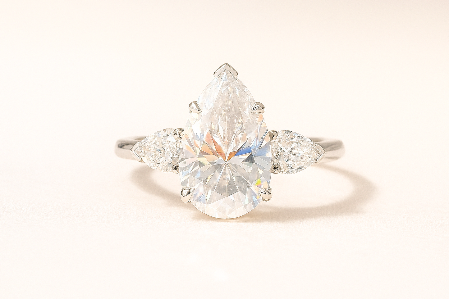 The Regal Teardrop – 2 Carat Pear-Cut Lab Grown Diamond Ring in 14k Gold