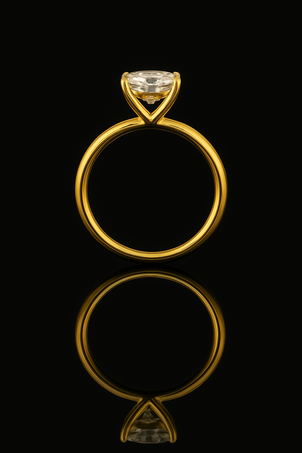 Radiant-Cut Moissanite Engagement Ring in Yellow Gold – D Color, VVS1 Clarity