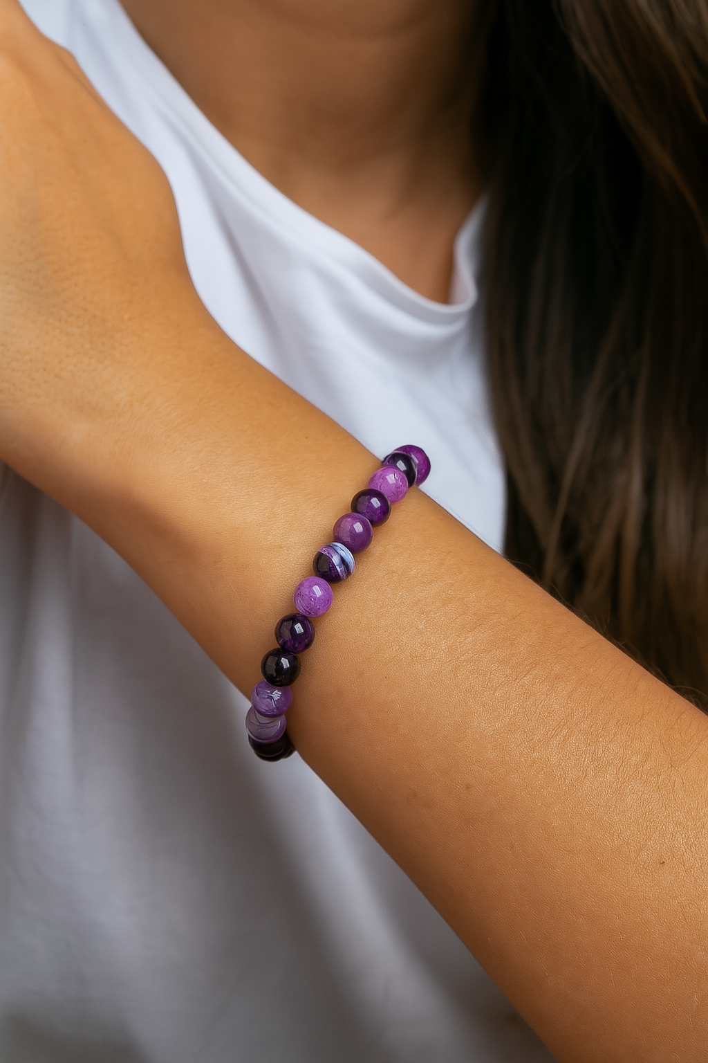 Purple Agate Aura Bracelet