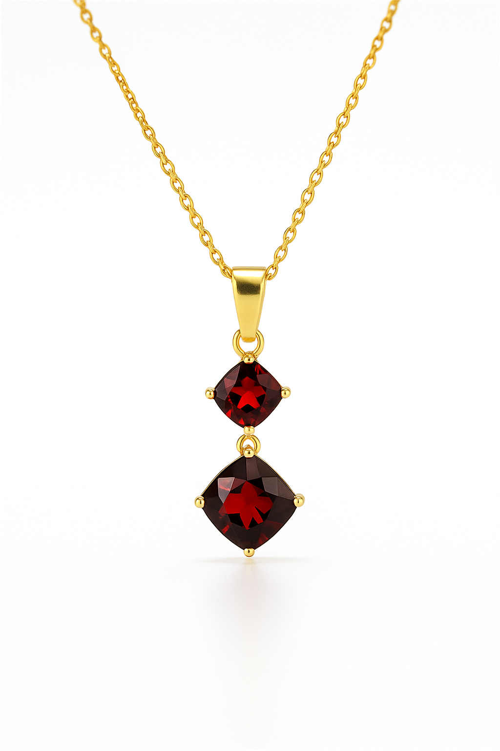 Double Ruby Drop Pendant