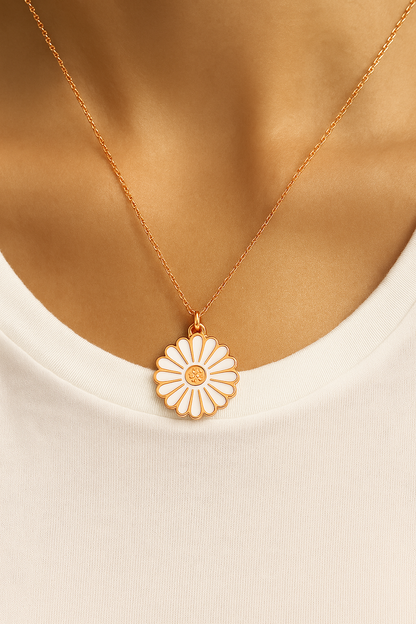 Enamel Daisy Blossom Pendant