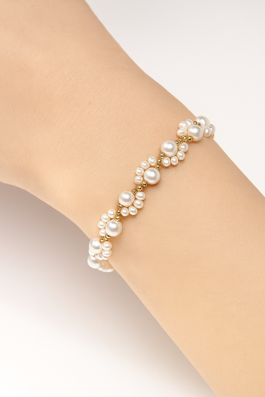 Golden Dew Pearl Chain Bracelet