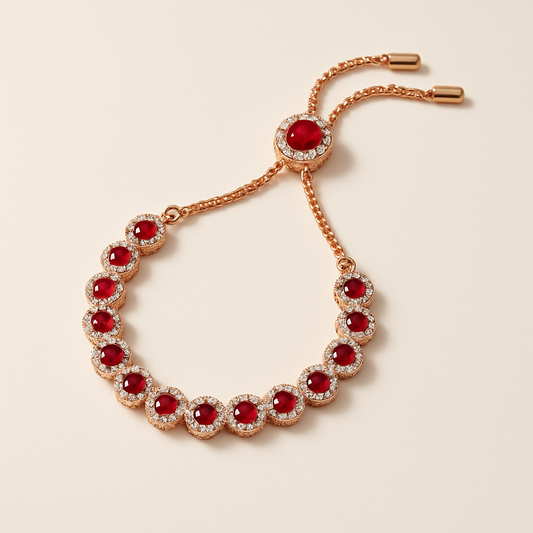 Crimson Halo Statement Bracelet