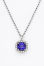 Royal Sapphire Halo Pendant