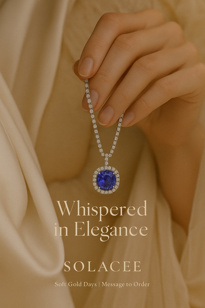Royal Sapphire Halo Pendant