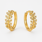 Gold Leaf Pattern Hoop Earring