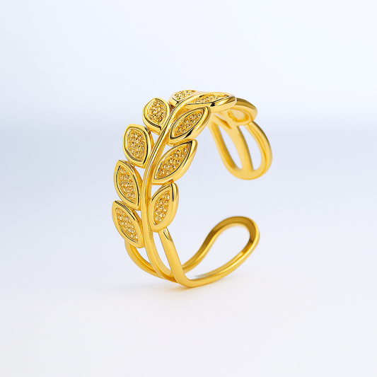 Golden Leaf Adjustable Ring