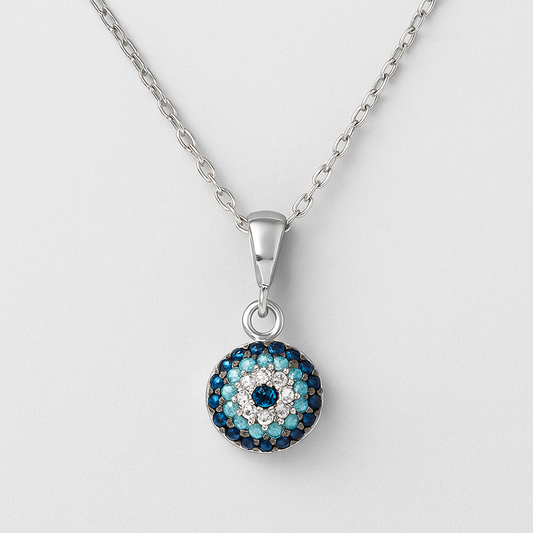 Blue Mosaic Evil Eye Pendant