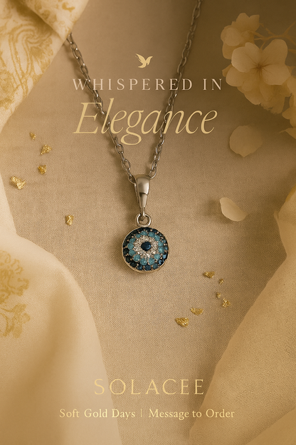 Blue Mosaic Evil Eye Pendant