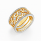 Wide Floral Diamond Band