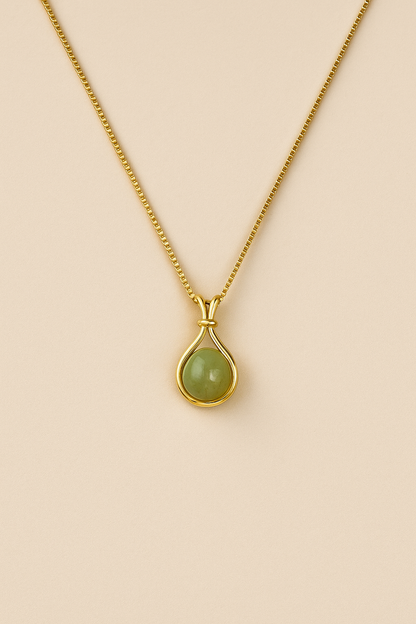 Jade Drop in Gold Frame
