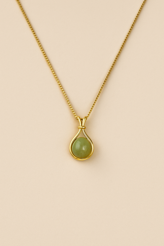 Jade Drop in Gold Frame
