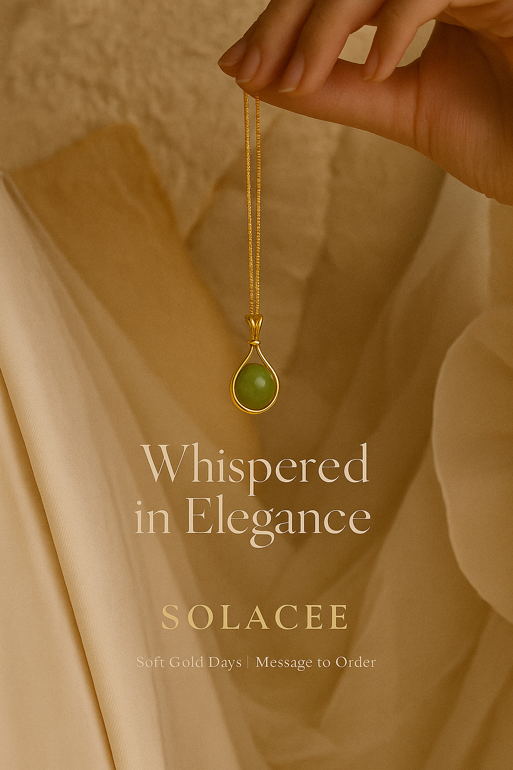 Jade Drop in Gold Frame