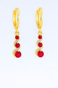 Red Ruby Spiral Drop Earrings