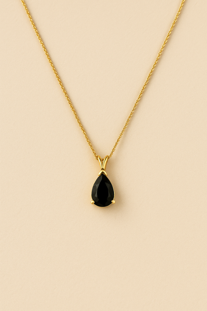 Midnight Black Teardrop Necklace
