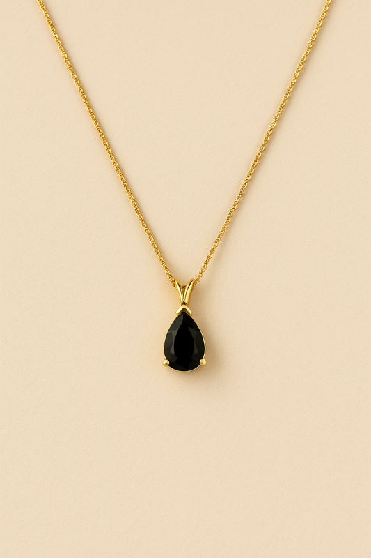 Midnight Black Teardrop Necklace
