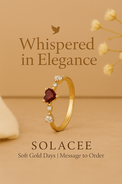 Heart-Shaped Garnet Ring