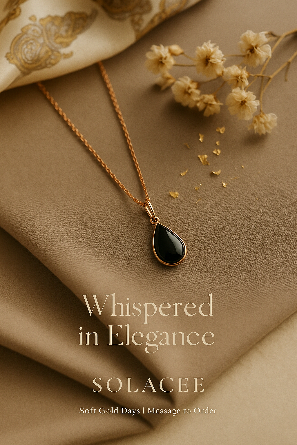 Midnight Black Teardrop Necklace