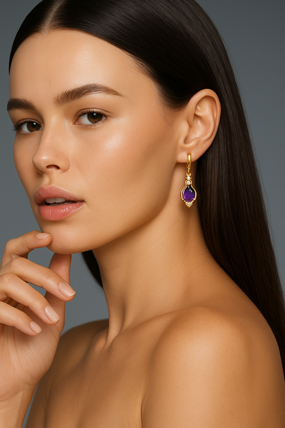Royal Purple Teardrop Earrings