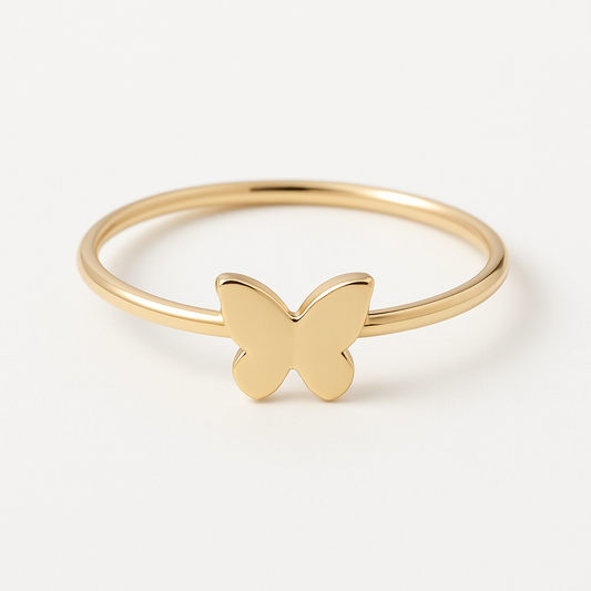 Butterfly Charm Gold Ring