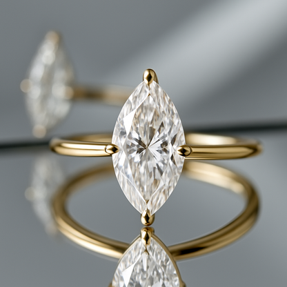 2 Carat Marquise Lab-Grown Diamond Solitaire Engagement Ring – 14KT Gold