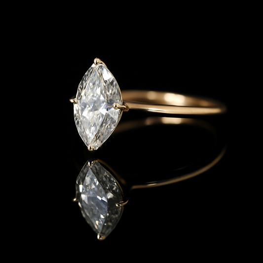 2 Carat Marquise Lab-Grown Diamond Solitaire Engagement Ring – 14KT Gold