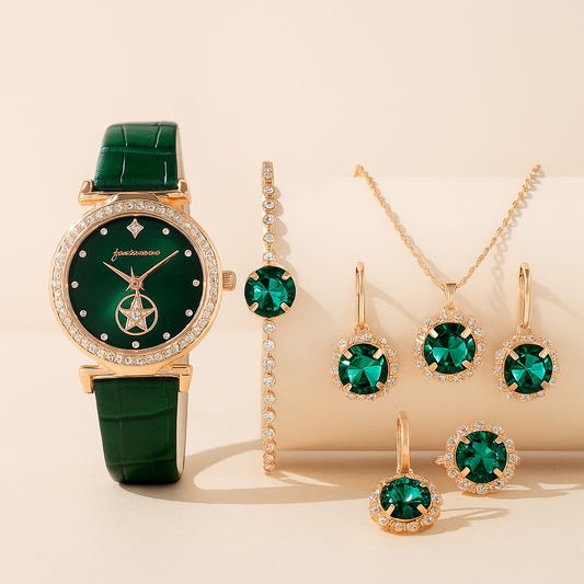 Emerald Elegance Watch Set