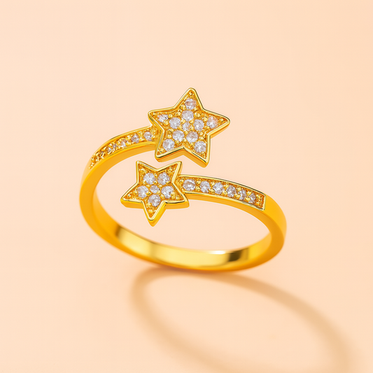 Twin Star Pavé Ring