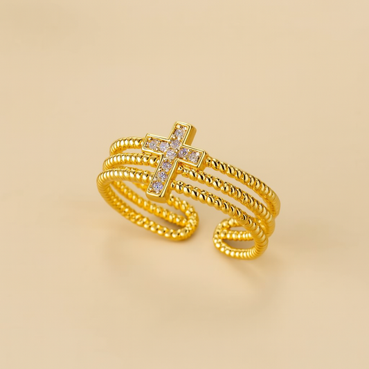 Criss-Cross Pavé Band Ring